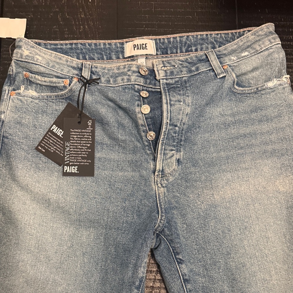 PAIGE Vintage Wash Blue Jeans